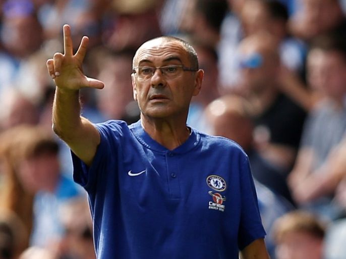 Soccer Football - Premier League - Huddersfield Town v Chelsea - John Smith's Stadium, Huddersfield, Britain - August 11, 2018 Chelsea manager Maurizio Sarri REUTERS/Andrew Yates EDITORIAL USE ONLY. No use with unauthorized audio, video, data, fixture lists, club/league logos or