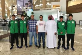 لاعبو المنتخب السعودي للريشة الطائرة المشاركون في بطولة أوكرانيا الدولية للشباب