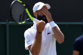 Tennis - Wimbledon - All England Lawn Tennis and Croquet Club, London, Britain - July 7, 2018 France's Benoit Paire reacts during the third round match against Argentina's Juan Martin Del Potro REUTERS/Tony O'Brien
