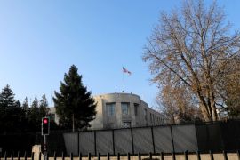 ANKARA, TURKEY - DECEMBER 20: General view of the U.S. Embassy in Ankara, December 20, 2016, Turkey. Early in the morning Turkish police detained a man who fired shots in front of the U.S. embassy in Ankara, several hours after the Russian ambassador to Turkey was killed in an attack across the street. (Photo by Erhan Ortac/Getty Images)