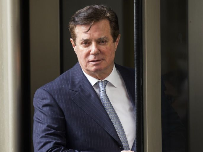 Former Trump campaign chairman Paul Manafort departs the federal court house after a status hearing in Washington, DC, USA, 14 February 2018