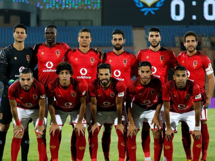 Soccer Football - Egyptian Premier League Derby - Al Ahly v El Ismaily - Al Salam Stadium, Cairo, Egypt - August 2, 2018 - Al Ahly players pose for a team group photo before the match against El Ismaily at opening Egyptian Premier League. REUTERS/Amr Abdallah Dalsh