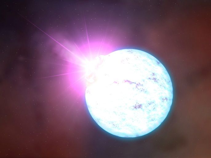 An artist's rendering of an outburst on an ultra-magnetic neutron star, also called a magnetar is shown in this handout provided by NASA February 10, 2016. REUTERS/NASA's Goddard Space Flight Center/Handout via REUTERS ATTENTION EDITORS - THIS IMAGE WAS PROVIDED BY A THIRD PARTY. EDITORIAL USE ONLY. NO RESALES. NO ARCHIVE. TPX IMAGES OF THE DAY