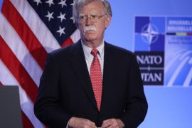 BRUSSELS, BELGIUM - JULY 12: U.S. National Security Advisor John Bolton listens as U.S. President Donald Trump (not pictured) speaks to the media at a press conference on the second day of the 2018 NATO Summit on July 12, 2018 in Brussels, Belgium. Leaders from NATO member and partner states are meeting for a two-day summit, which is being overshadowed by strong demands by U.S. President Trump for most NATO member countries to spend more on defense. (Photo by Sean Gallup/Getty Images)