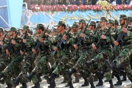 Iran's National Army Day- - TEHRAN, IRAN - APRIL 18: Military parade held to mark the National Army Day in front of the Mausoleum of Ayatollah Khomeini in Tehran, Iran on April 18, 2018. Military parades by units of Iranian land, air, naval and special forces took place within the ceremony.