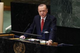 73rd Session of the UN General Assembly in New York- - NEW YORK, USA - SEPTEMBER 25: Turkish President Recep Tayyip Erdogan speaks at the 73rd Session of the United Nations General Assembly in New York, United States on September 25, 2018.