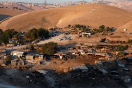 A general view shows the main part of the Palestinian Bedouin encampment of Khan al-Ahmar village that Israel plans to demolish, in the occupied West Bank September 11, 2018. REUTERS/Mohamad Torokman