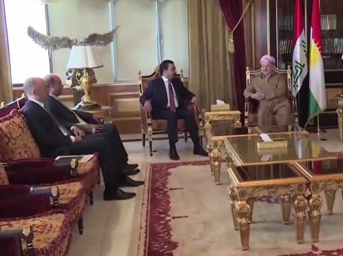 رئیس مجلس النواب العراقي محمد الحلبوسي يلتقي رئيس الحزب الديمقراطي الكردستاني مسعود البارزاني