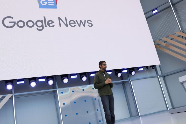 Google CEO Sundar Pichai speaks on stage during the annual Google I/O developers conference in Mountain View, California, May 8, 2018. REUTERS/ Stephen Lam