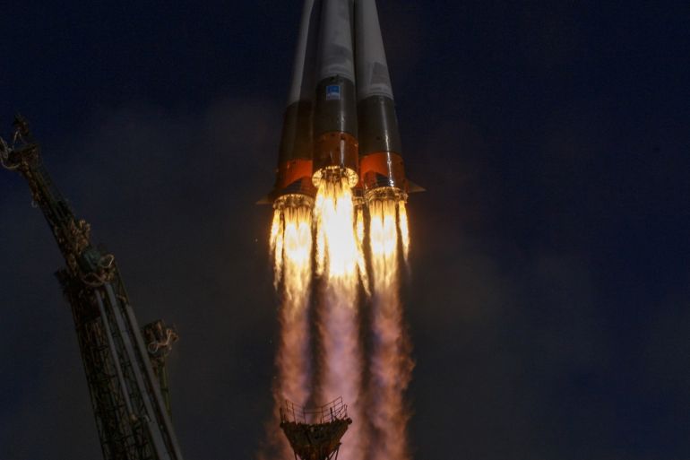 The Soyuz MS-10 spacecraft is launched with Expedition 57 Flight Engineer Nick Hague of NASA and Flight Engineer Alexey Ovchinin of Roscosmos, at the Baikonur Cosmodrome, Kazakhstan, October 11, 2018. During the Soyuz spacecraft's climb to orbit, an anomaly occurred, resulting in an abort downrange. The crew was quickly recovered and is in good condition. NASA/Bill Ingalls/Handout via REUTERS ATTENTION EDITORS - THIS IMAGE WAS PROVIDED BY A THIRD PARTY.
