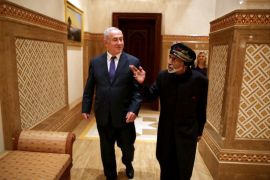 Israeli Prime Minister Binyamin Netanyahu in Oman- - JERUSALEM - OCTOBER 26 : (----EDITORIAL USE ONLY – MANDATORY CREDIT -