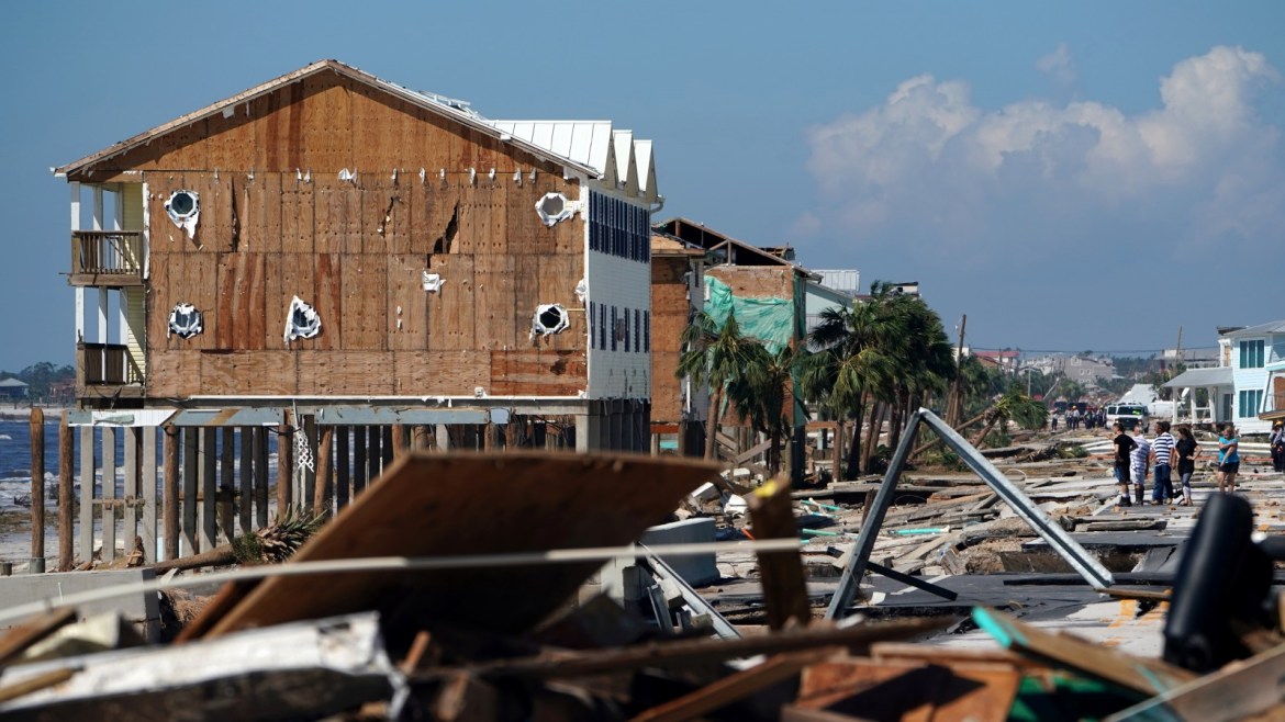 A bar that has been demolished is pictured following Hurricane Michael in Mexico Beach, Florida, U.S., October 11, 2018. REUTERS/Carlo Allegri