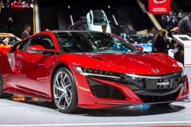 GENEVA, SWITZERLAND - MARCH 06: Honda NSX is displayed at the 88th Geneva International Motor Show on March 6, 2018 in Geneva, Switzerland. Global automakers are converging on the show as many seek to roll out viable, mass-production alternatives to the traditional combustion engine, especially in the form of electric cars. The Geneva auto show is also the premiere venue for luxury sports cars and imaginative prototypes. (Photo by Robert Hradil/Getty Images)