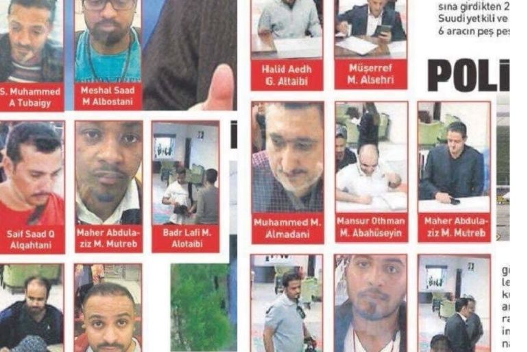 وسائل إعلام تركية تنشر صور 15 سعوديا تقول إنهم "متورطون في تعذيب وقتل خاشقجي"