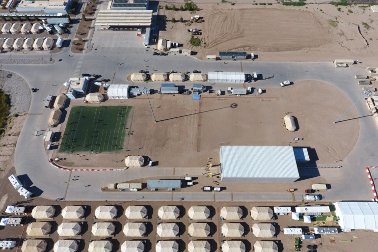 A tent city set up to hold immigrant children separated from their parents or who crossed the U.S. border on their own is seen in Tornillo, Texas, U.S., in this U.S. Department of Health and Human Services (HHS) image released on October 12, 2018. Courtesy HHS/Handout via REUTERS ATTENTION EDITORS - THIS IMAGE HAS BEEN SUPPLIED BY A THIRD PARTY.