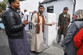 STORNOWAY, SCOTLAND - MAY 11: Members of the Muslim community attend the opening of the first mosque built on the Western Isles on May 11. 2018, Stornoway, Scotland. The former derelict building has been converted into the UK's most northern mosque, following a fundraising campaign which raised more the fifty nine thousand pounds towards construction costs. (Photo by Jeff J Mitchell/Getty Images)