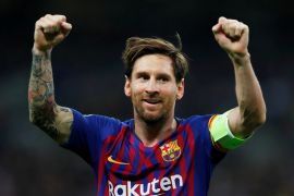 Soccer Football - Champions League - Group Stage - Group B - Tottenham Hotspur v FC Barcelona - Wembley Stadium, London, Britain - October 3, 2018 Barcelona's Lionel Messi celebrates scoring their third goal REUTERS/Eddie Keogh TPX IMAGES OF THE DAY