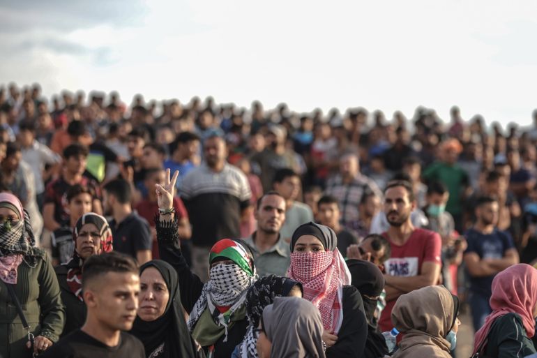 12th attempt to break the Gaza blockade by sea- - GAZA CITY, GAZA - OCTOBER 15: Palestinians gather to support the “maritime demonstration” to break the Gaza blockade by sea with more than 20 vessels in Gaza City, Gaza on October 15, 2018.