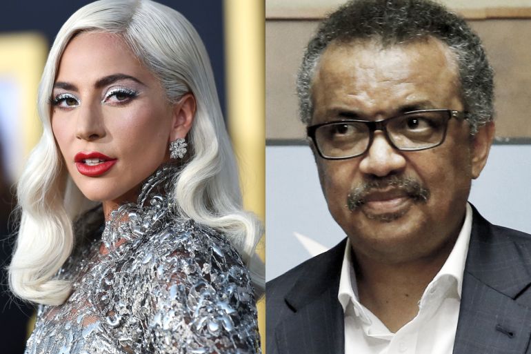كومبو : Lady Gaga and Tedros Adhanom