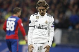 CSKA Moscow vs Real Madrid - UEFA Champions League- - MOSCOW, RUSSIA - OCTOBER 02: Luka Modric of Real Madrid reacts after during UEFA Champions League Group G soccer match between CSKA Moscow and Real Madrid at the Luzhniki Stadium in Moscow, Russia on October 02, 2018.