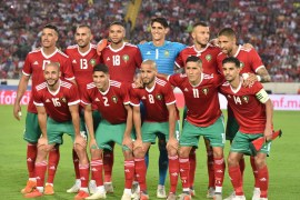 2019 Africa Cup of Nations Qualification - Morocco vs Comoros- - CASABLANCA, MOROCCO - OCTOBER 13 : Players of Morocco pose for a team photo ahead of 2019 Africa Cup of Nations Qualification match between Morocco and Comoros in Casablanca, Morocco on October 13, 2018.