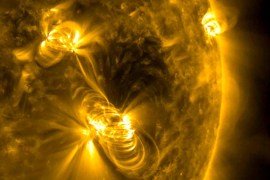A medium-sized (M2) solar flare and a coronal mass ejection (CME) erupting from the same, large active region of the Sun on July 14, 2017. The flare lasted almost two hours. Images were taken in a wavelength of extreme ultraviolet light, and released July 19, 2017. NASA/GSFC/Solar Dynamics Observatory/Handout via REUTERS ATTENTION EDITORS - THIS IMAGE WAS PROVIDED BY A THIRD PARTY