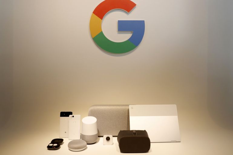 Google hardware products are displayed during a launch event in San Francisco, California, U.S. October 4, 2017. REUTERS/Stephen Lam