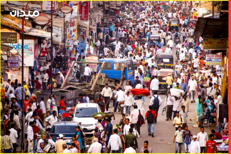 MUMBAI, INDIA - JANUARY 6, 2014: Huge Crowd in India's largest City, Mumbai