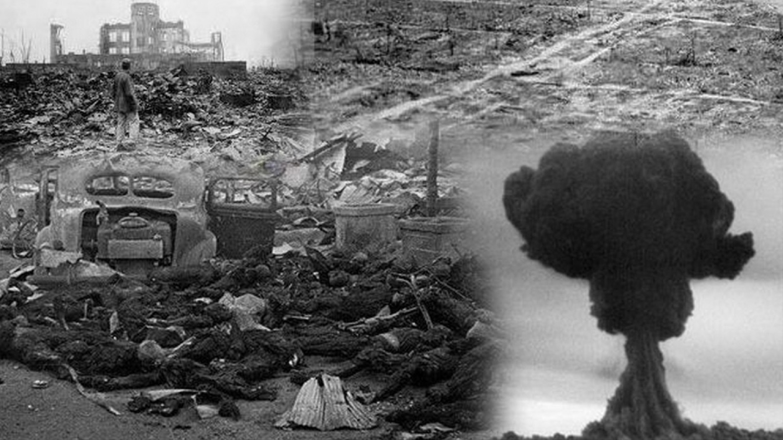 ‪هيروشيما بعد إلقاء القنبلة عليها‬  هيروشيما بعد إلقاء القنبلة عليها (مواقع التواصل)