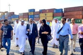 زيارة وزيرة وزيرة الدولة لشؤون التعاون الإماراتي ريم الهاشمي لميناء عدن - الجزيرة