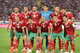 2019 Africa Cup of Nations Qualification - Morocco vs Comoros- - CASABLANCA, MOROCCO - OCTOBER 13 : Players of Morocco pose for a team photo ahead of 2019 Africa Cup of Nations Qualification match between Morocco and Comoros in Casablanca, Morocco on October 13, 2018.