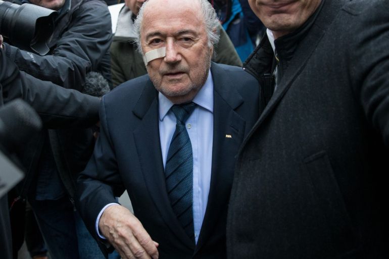 ZURICH, SWITZERLAND - DECEMBER 21: FIFA president Joseph S. Blatter arrives for a press conference as reaction to his banishment for eight years by the FIFA ethics committee at FIFA's former headquarters at Sonnenberg in Zurich on December 21, 2015 in Zurich, Switzerland. (Photo by Philipp Schmidli/Getty Images)