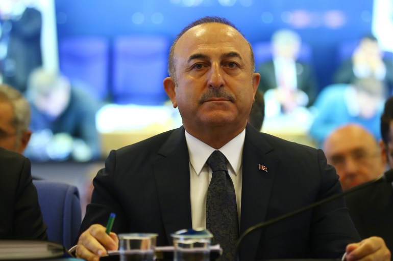 GNAT Planning and Budget Commission- - ANKARA, TURKEY - NOVEMBER 14 : Minister of Foreign Affairs of Turkey, Mevlut Cavusoglu attends a meeting of the Grand National Assembly of Turkey (GNAT) Planning and Budget Commission in Ankara, Turkey on November 14, 2018.