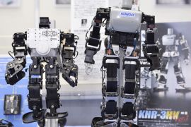 Japan Robot Week 2018- - TOKYO, JAPAN - OCTOBER 17: Small robots are displayed during the Japan Robot Week 2018 at Tokyo Big Sight on October 17, 2018 in Tokyo, Japan.