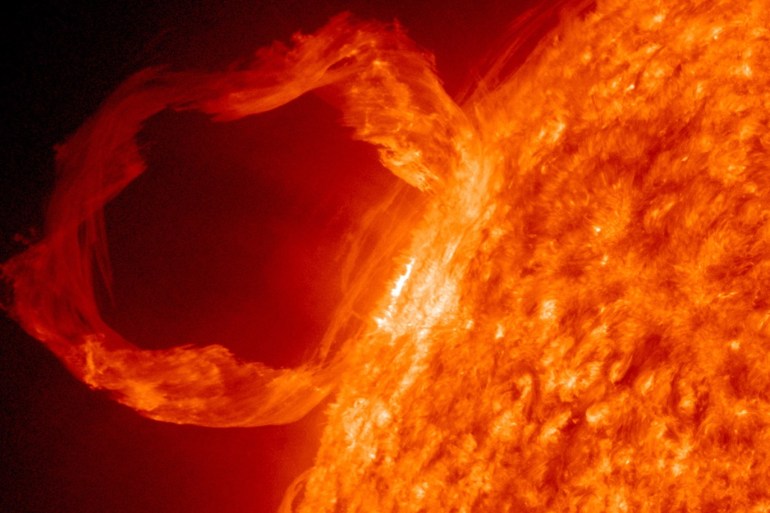 A prominence eruption from the sun is seen in this image taken by the Solar Dynamics Observatory (SDO) on March 30, 2010. NASA released the first public images from the SDO on April 21, 2010. REUTERS/NASA/Handout (UNITED STATES - Tags: SCI TECH IMAGES OF THE DAY) QUALITY FROM SOURCE. FOR EDITORIAL USE ONLY. NOT FOR SALE FOR MARKETING OR ADVERTISING CAMPAIGNS