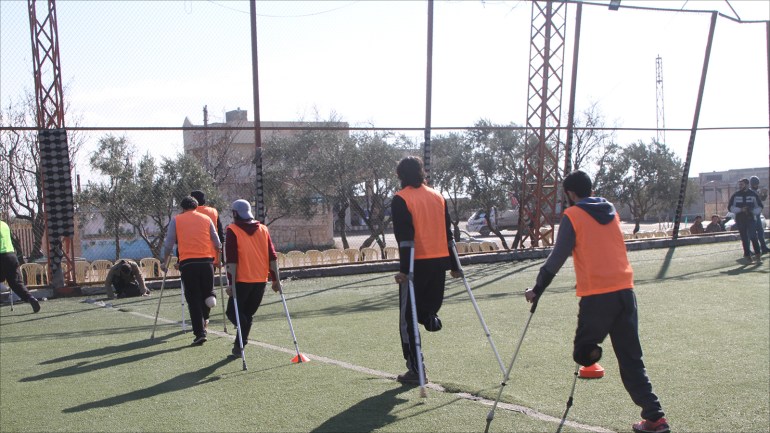 حصة تدريبية لفريق أمية لذوي الاحتياجات الخاصة في ادلب