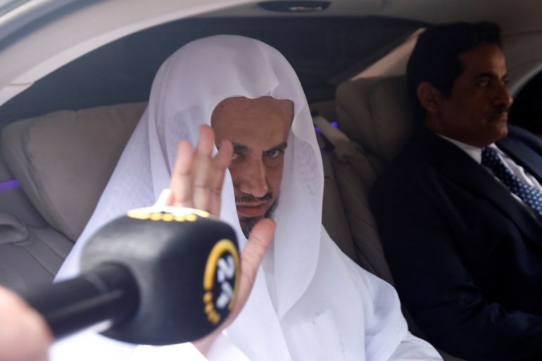 Saudi public prosecutor Saud Al Mojeb reacts as he leaves from Saudi Arabia's consulate in Istanbul, Turkey October 30, 2018. REUTERS/Kemal Aslan