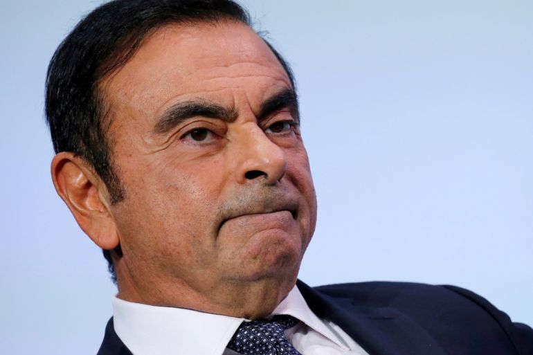 FILE PHOTO: Carlos Ghosn, chairman and CEO of the Renault-Nissan-Mitsubishi Alliance, attends the Tomorrow In Motion event on the eve of press day at the Paris Auto Show, in Paris, France, October 1, 2018. REUTERS/Regis Duvignau/File Photo