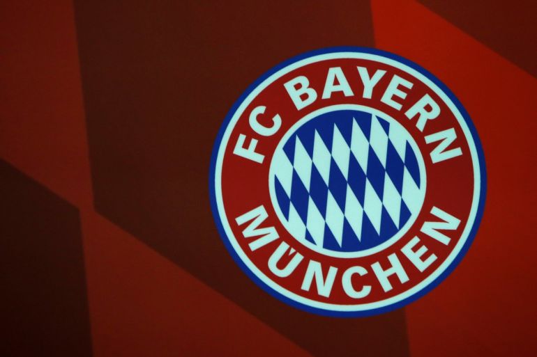Logo of Bayern Munich is seen during a news conference in the Allianz Arena Stadium in Munich, Germany August 6, 2016. REUTERS/Michaela Rehle