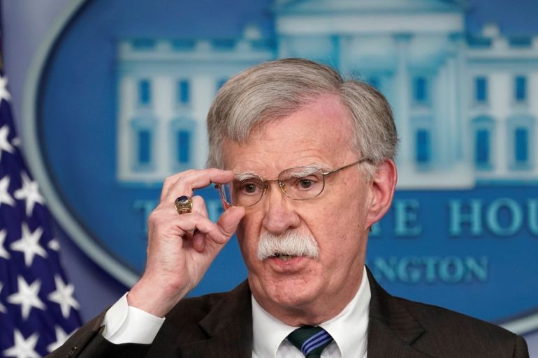 U.S. President Donald Trump's national security adviser John Bolton speaks during a press briefing at the White House in Washington, U.S., November 27, 2018. REUTERS/Kevin Lamarque