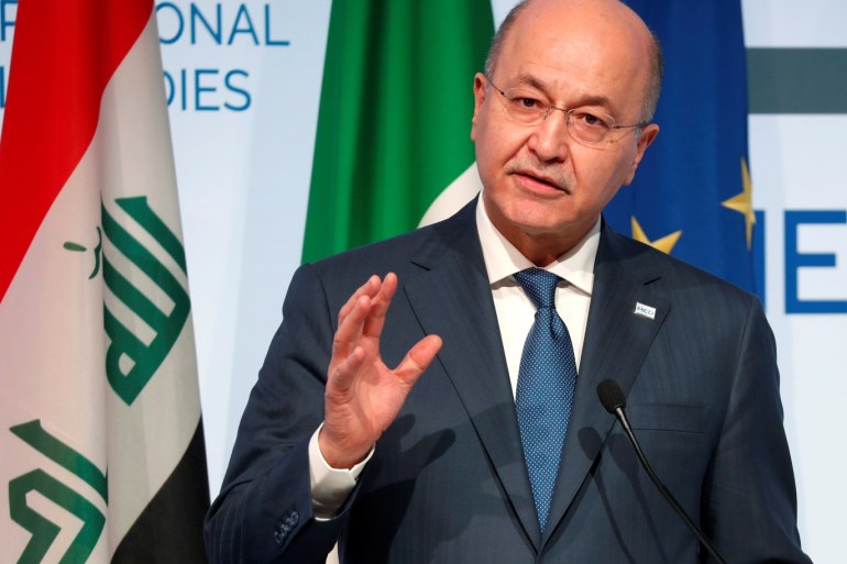 Iraq's President Barham Salih attends the Rome Mediterranean summit MED 2018 in Rome, Italy November 22, 2018. REUTERS/Max Rossi
