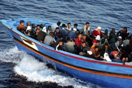 LAMPEDUSA, ITALY - JUNE 21: A boat loaded with illegal immigrant is seen on June 21, 2005 in Lampedusa, Italy. Tens of thousands of immigrants land on the Italian coast each year, most of them heading from north Africa on ramshackle boats.In the Mediterranean Sea between Malta and Tunisia, Lampedusa Island is one of the main gateways for illegal immigration from Africa into Europe. According to a report by Amnesty International, Illegal immigrants who land in Italy consistently allege they have been abused, holding centres are overcrowded and no legal assistance is offered. Italian authorities refused to give access to the centres to enable further investigations by Amnesty. The Amnesty International report says 15,647 people were held in the centres in 2004: a 9 per-cent increase on the previous year. (Photo by Marco Di Lauro/Getty Images)