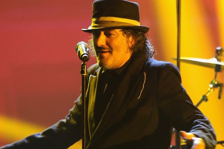 PARIS, FRANCE - FEBRUARY 13: Rachid Taha performs during the 30th 'Victoires de la Musique' French Music Awards Ceremony at le Zenith on February 13, 2015 in Paris, France. (Photo by Marc Piasecki/Getty Images)