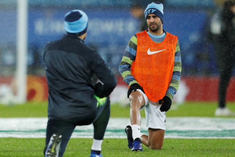 Soccer Football - Carabao Cup Quarter-Final - Leicester City v Manchester City - King Power Stadium, Leicester, Britain - December 18, 2018 Manchester City's Riyad Mahrez during the warm up before the match Action Images via Reuters/John Sibley EDITORIAL USE ONLY. No use with unauthorized audio, video, data, fixture lists, club/league logos or