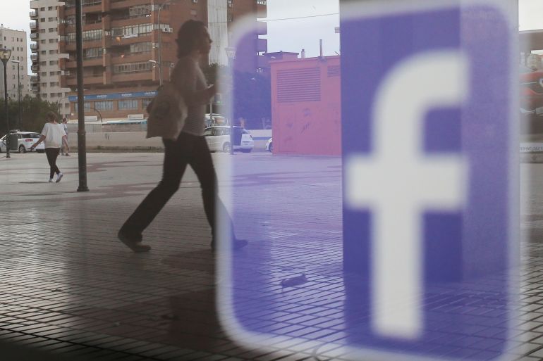 Facebook logo is seen on a shop window in Malaga, Spain, June 4, 2018. REUTERS/Jon Nazca