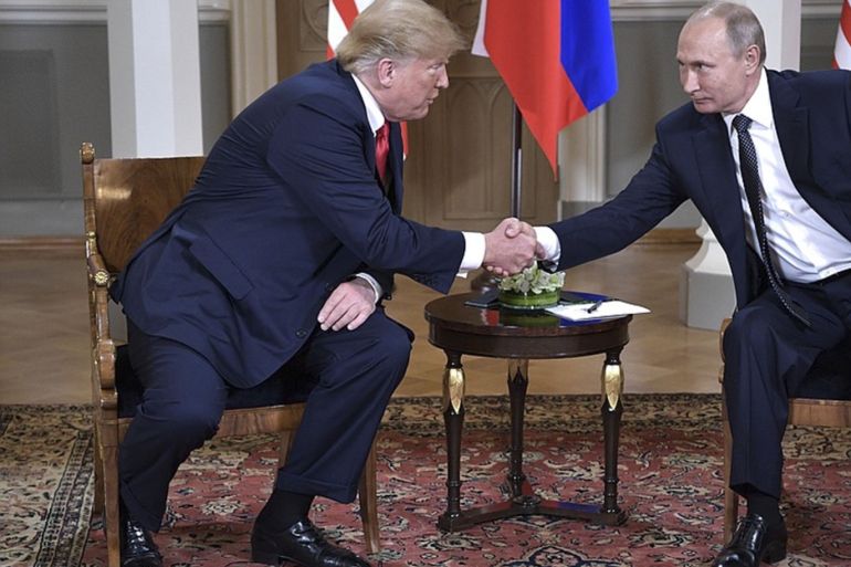Vladimir Putin - Donald Trump meet in Helsinki- - HELSINKI, FINLAND - JULY 16: (----EDITORIAL USE ONLY – MANDATORY CREDIT -