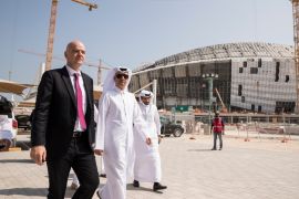FIFA President Gianni Infantino in Qatar- - DOHA, QATAR - OCTOBER 23: (----EDITORIAL USE ONLY – MANDATORY CREDIT -