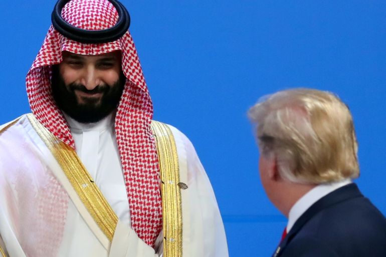 U.S. President Donald Trump and Saudi Arabia's Crown Prince Mohammed bin Salman are seen during the G20 summit in Buenos Aires, Argentina November 30, 2018. REUTERS/Marcos Brindicci TPX IMAGES OF THE DAY