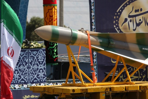 Sacred Defence Week celebrations in Iran- - TEHRAN, IRAN - SEPTEMBER 22: A ballistic missile is seen during a military parade in front of former Supreme Leader of Iran, Ali Khamenei's shrine due to the Sacred Defence Week in Tehran, Iran on September 22, 2017.