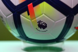 LONDON, ENGLAND - MARCH 31: Detail of the Premier League logo on the white Nike ball during the Premier League match between Crystal Palace and Liverpool at Selhurst Park on March 31, 2018 in London, England. (Photo by Catherine Ivill/Getty Images)